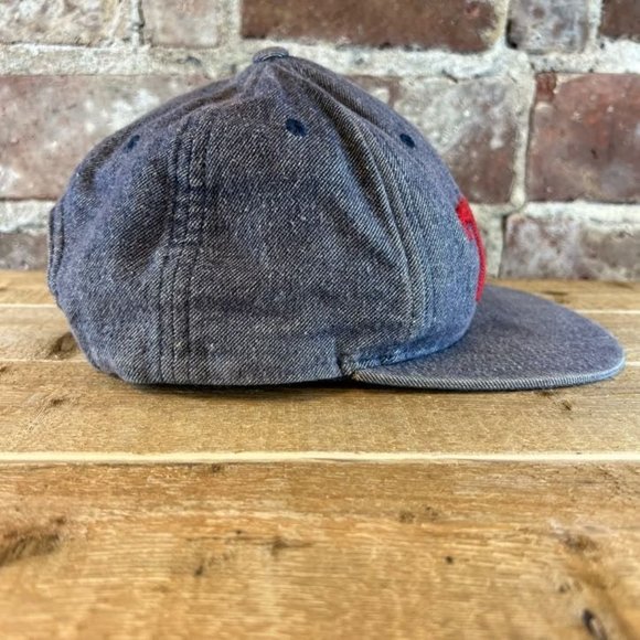 Vans Off The Wall Unisex Cap Genuine Snapback Embroidered Logo Gray Denim OS - Picture 3 of 8